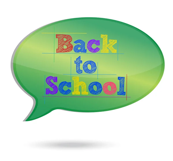 Back to School Message bubble illustration design over white background — Stock Photo, Image