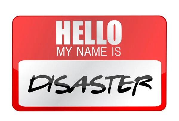 Hello my name is disaster name tag illustration design — Stock Photo, Image