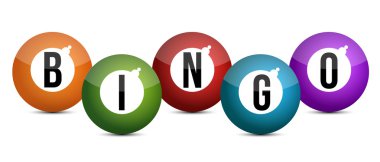Brightly coloured bingo balls illustration design clipart