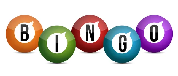 Bjärt färgade bingo bollar illustration design — Stockfoto