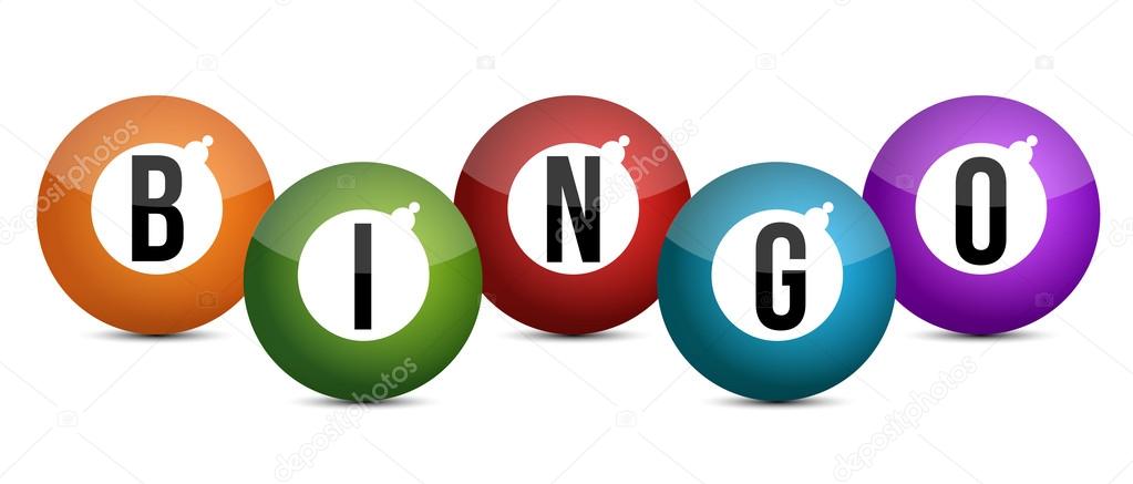 Brightly coloured bingo balls illustration design