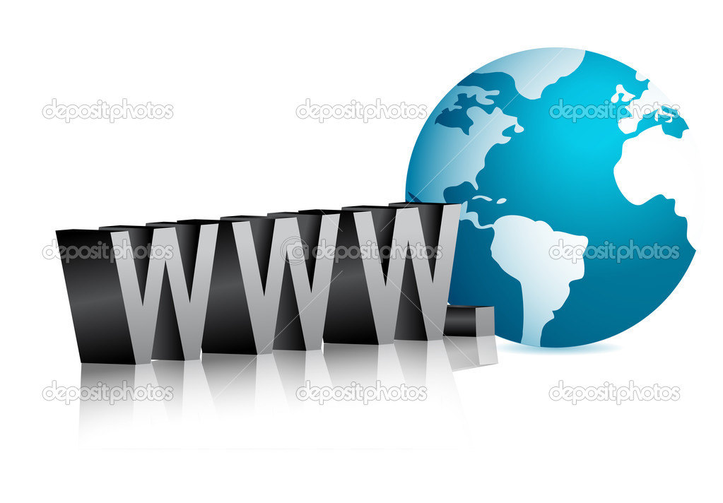 Concept of Internet Web Address with Earth illustration