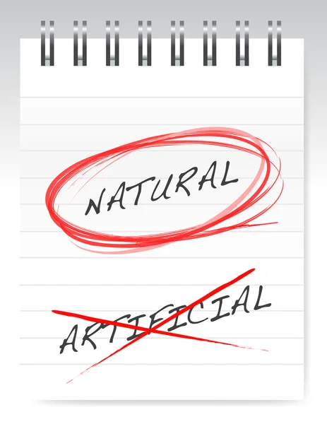 Scelto naturale su disegno illustrazione artificiale — Foto Stock