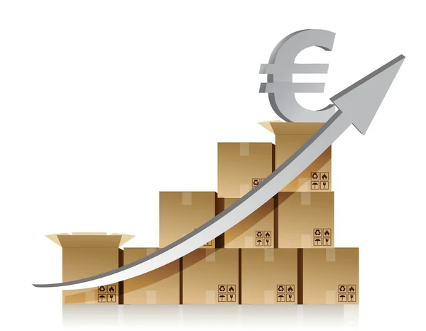 Financiële euro vak illustratie grafiekontwerp over Wit — Stockfoto