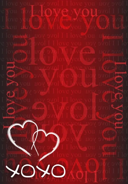 Xoxo corazones rojo tarjeta de amor diseño de ilustración — Foto de Stock