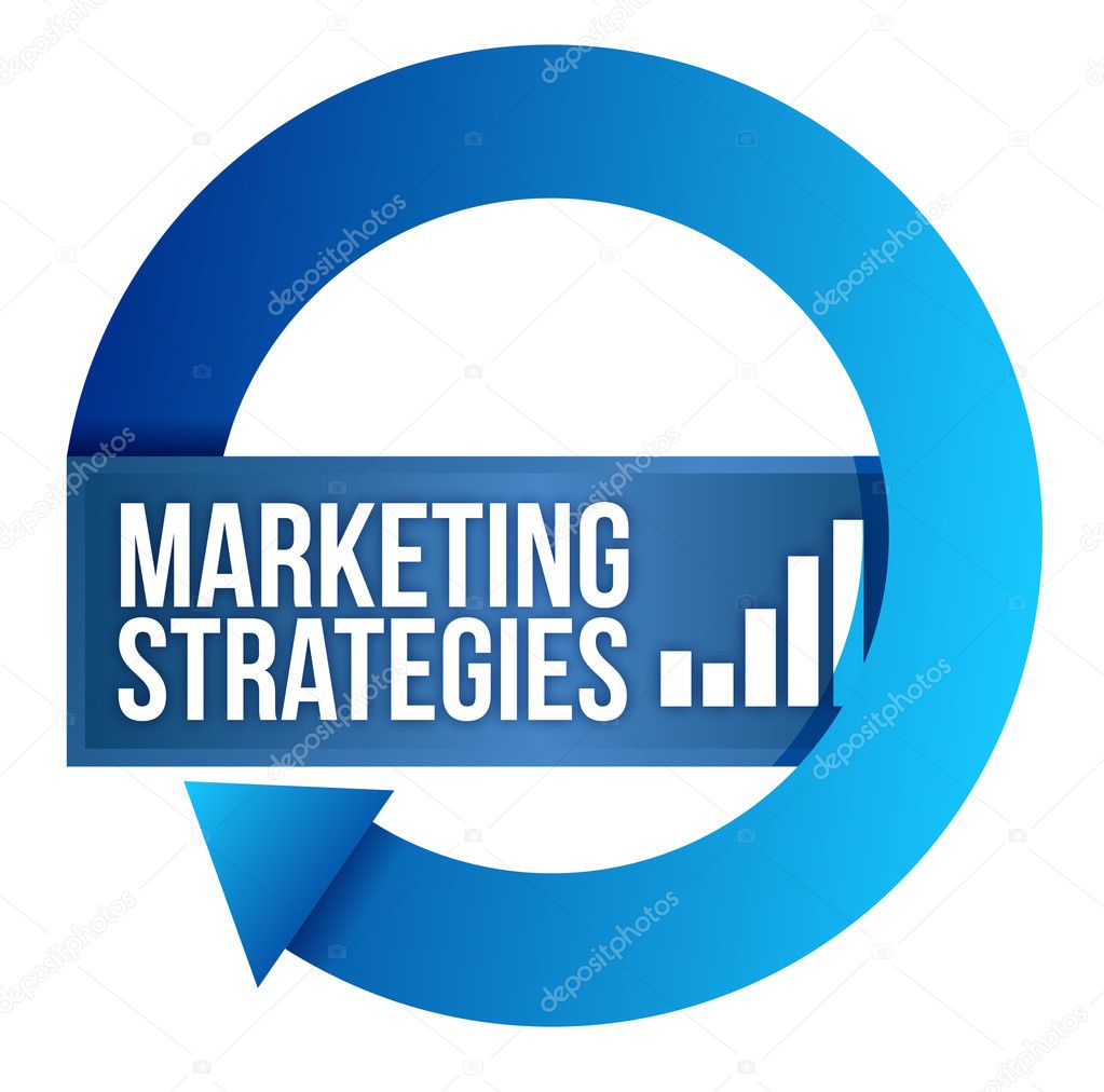 Marketing strategies cycle illustration design over white