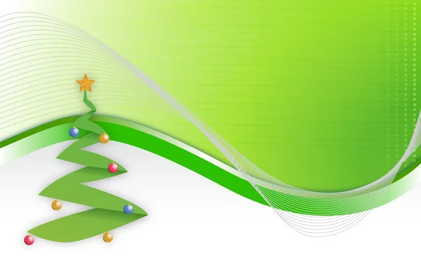 Christmas tree wave background illustration design — Stock Photo, Image