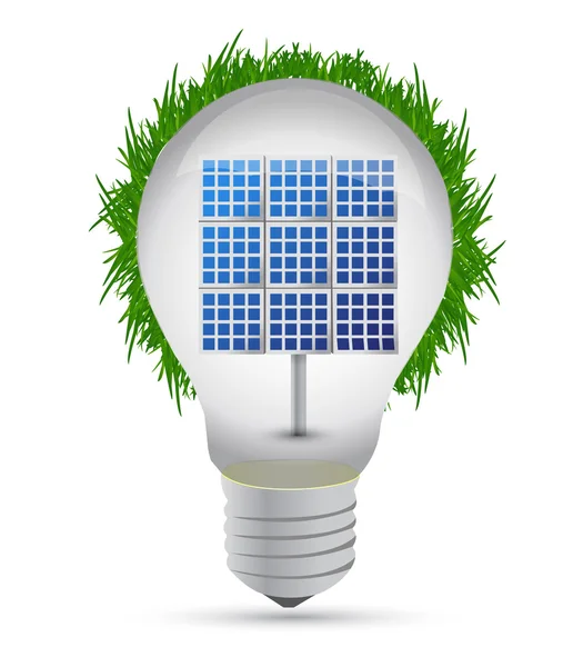 生态环保灯泡和太阳能电池板图设计 — 图库照片