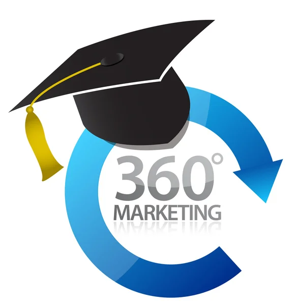 360 marketing onderwijs concept illustratie — Stockfoto