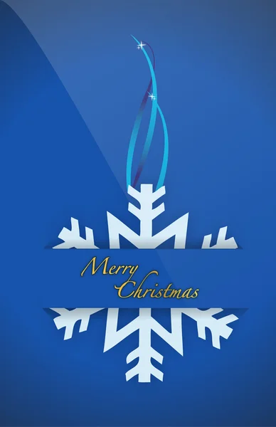 Christmas snowflake card pocket folder card — Stock Photo, Image