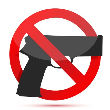 Guns are prohibited sign illustration design clipart