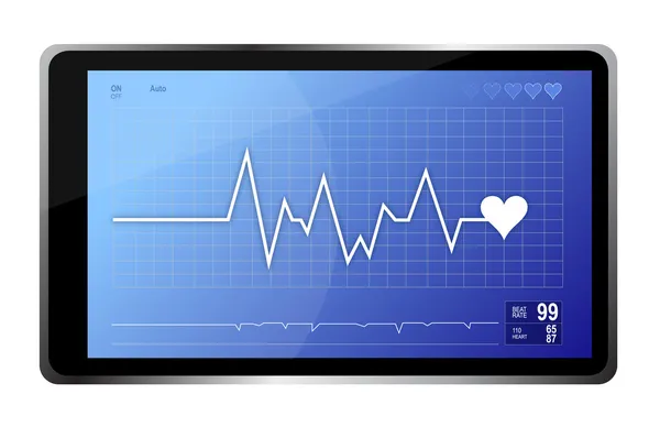 Monitor Lifeline y tableta del ordenador — Foto de Stock