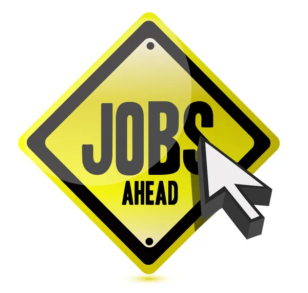 Jobs ahead and cursor illustration sign — Stock Photo, Image