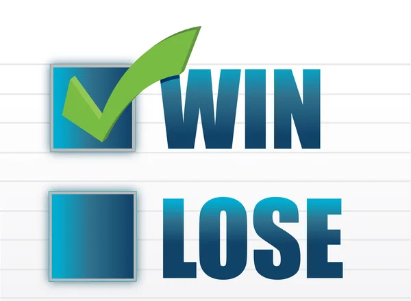 Vitória vs perder com a ilustração checkmark — Fotografia de Stock