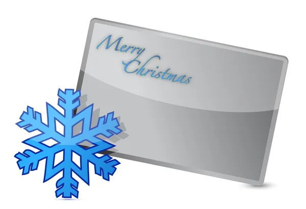Snowflake merry christmas banner illustration — Stock Photo, Image