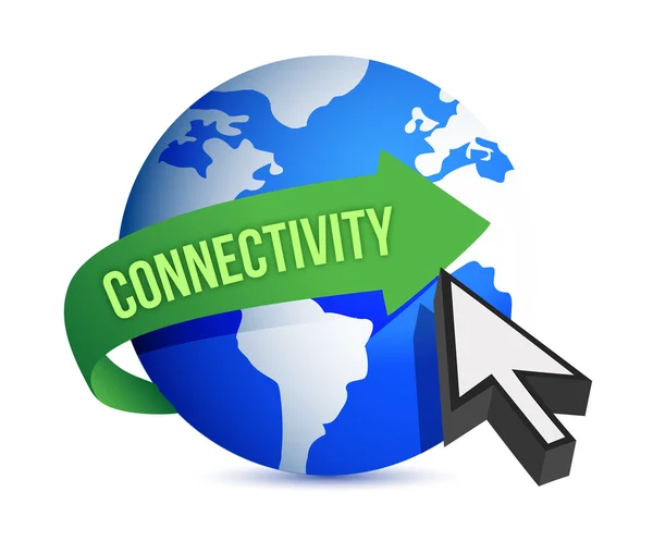 Connectivity globe cursor illustration — Stock Photo, Image