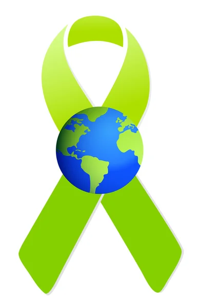 Groene lint en globe afbeelding ontwerp — Stockfoto