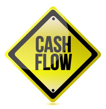 Cash flow yellow sign illustration design clipart