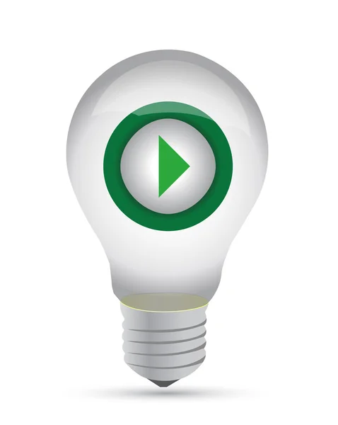 Lightbulb with a play button inside — Stock Photo, Image