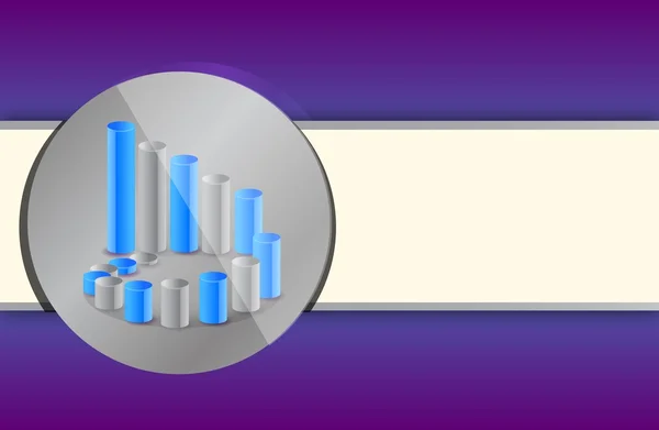 Geschäft mit lila und blauen Diagrammen — Stockfoto
