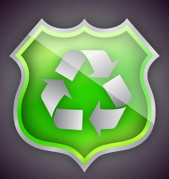 Green Glass recycle shield illustration design — Stock Photo, Image