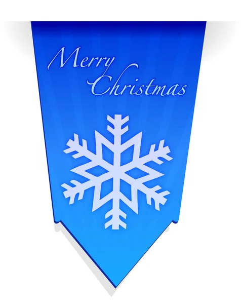 Merry christmas snowflake banner illustration — Stock Photo, Image