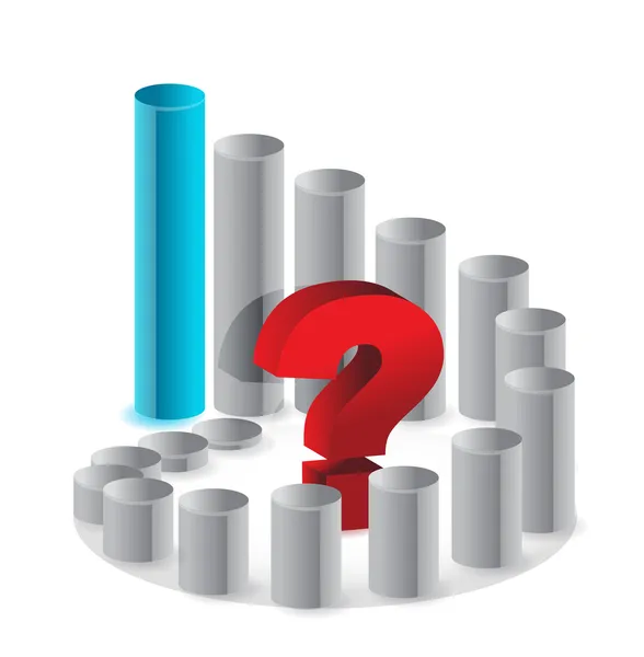 Business graph and question mark — Stock Photo, Image