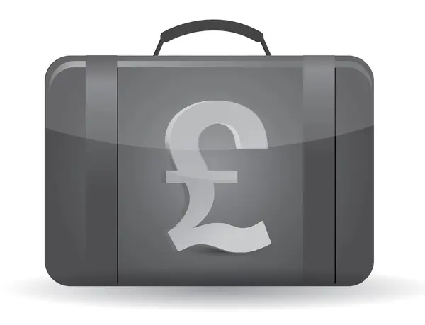 Ilustrace kufr symbolem měny Libra — Stock fotografie
