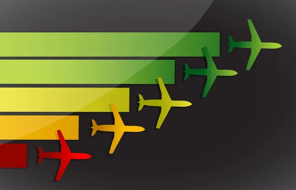 Aviones que vuelan al mismo destino — Foto de Stock