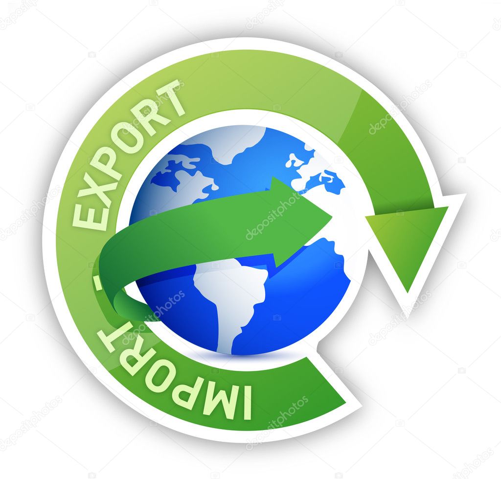 Export and import globe cycle illustration