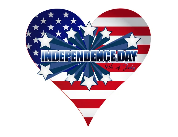Ημέρα ανεξαρτησίας καρδιά απεικόνιση — Φωτογραφία Αρχείου
