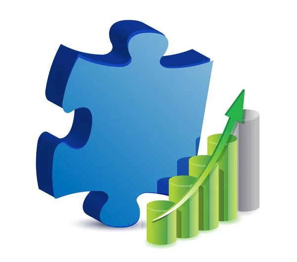 Logiczne kawałek i biznes ilustracja wykres — Zdjęcie stockowe