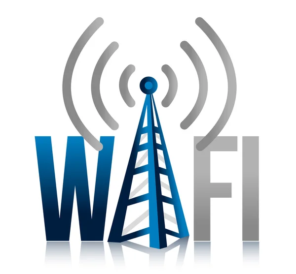 Wi fi turm illustration design schild — Stockfoto