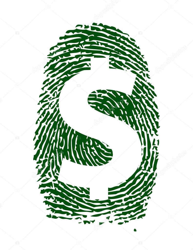 dollar sign fingerprint illustration design