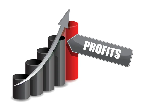 Gráfico de negocios beneficios gráfico oscuro —  Fotos de Stock