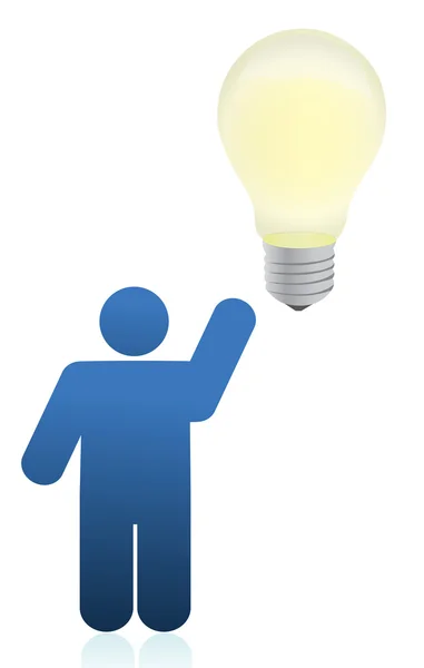 Icon person an lightbulb illustration design — Stock Photo, Image