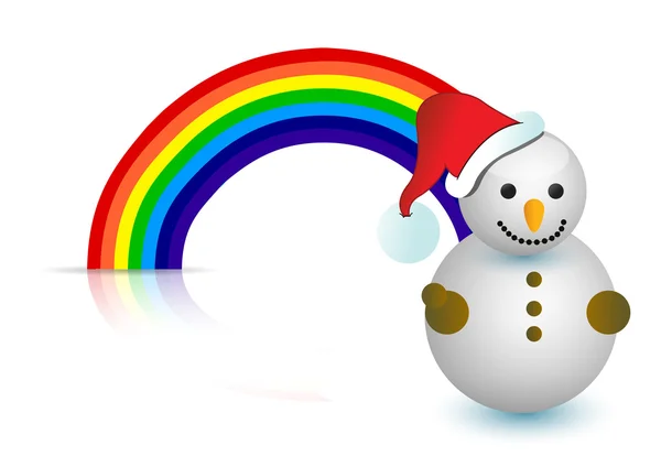 Rainbow Snowman desain ilustrasi — Stok Foto