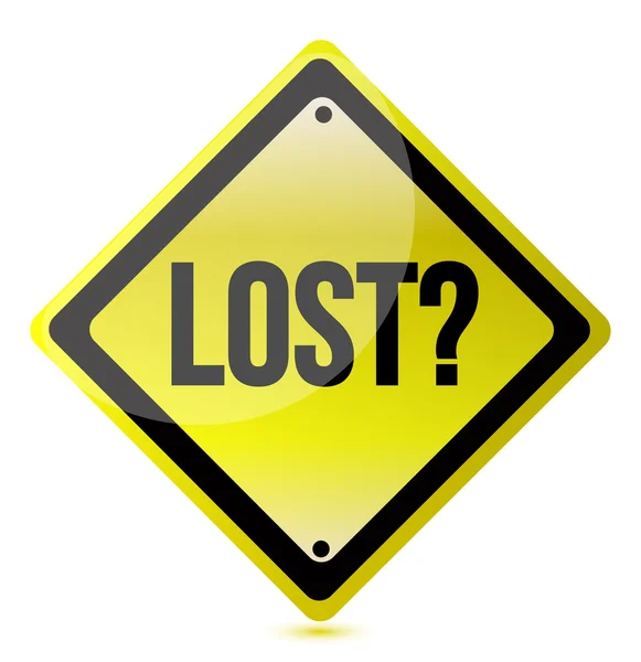 Yellow lost sign illustration design — Stock Photo, Image