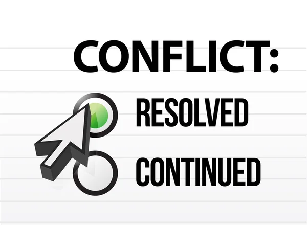 Conflict resolved question and answer selection — Stock Image Conflict resolved question and answer selection Stock Picture