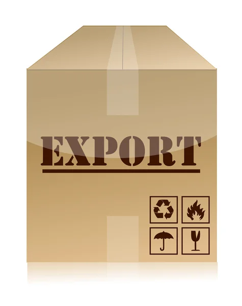 Eksportuj projekt pudełko ilustracja — Zdjęcie stockowe