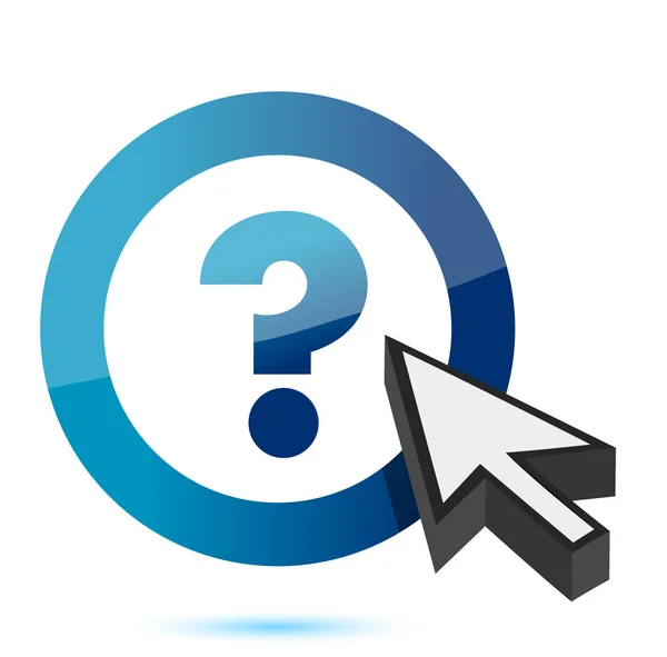 Question mark symbol with cursor — Stock Photo, Image