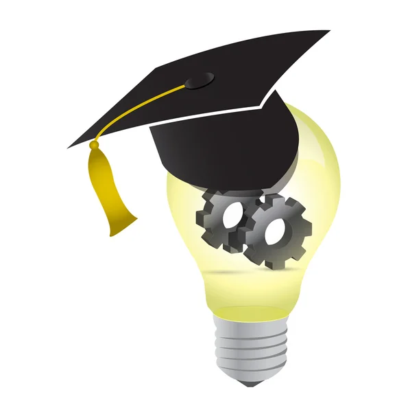 Idea education gear lightbulb illustration design — Stock Photo, Image