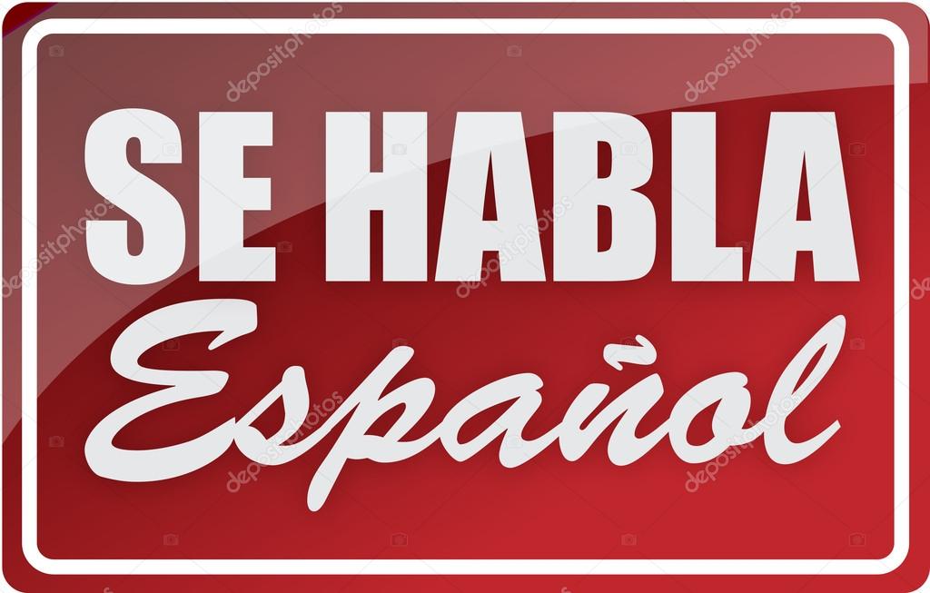 We speak spanish sign illustration design
