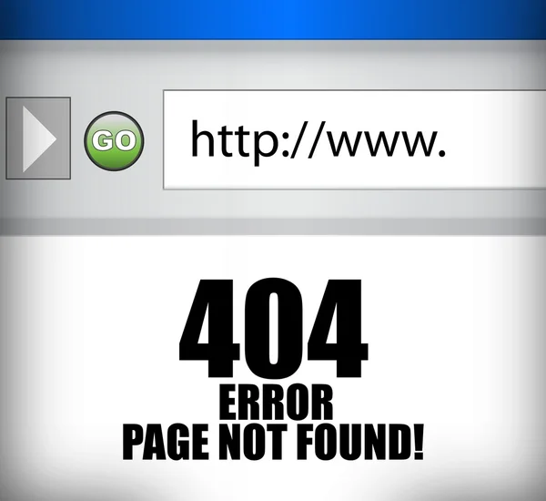 Страница ошибки 404 не найдена иллюстрация браузера — стоковое фото