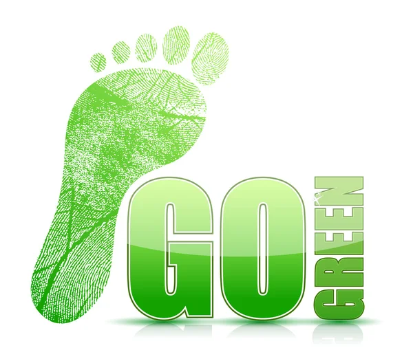 Go green footprint design иллюстрации знаков — стоковое фото