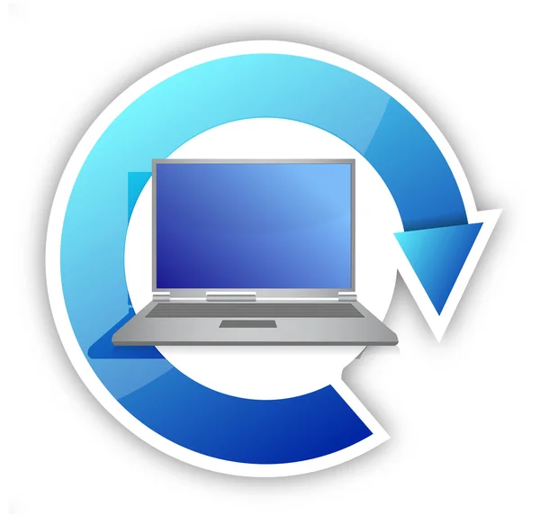 Cyclus laptop afbeelding ontwerp — Stockfoto