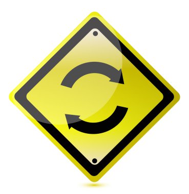 yellow cycle sign illustration design clipart