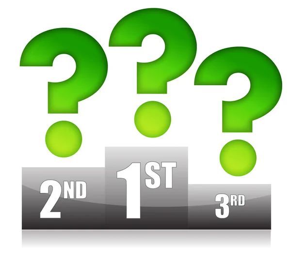 Podium with question marks illustration design — Stock Photo, Image