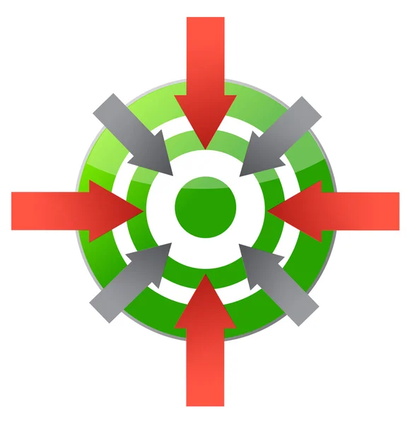 Ціль, що вказує на дизайн центральної ілюстрації — стокове фото