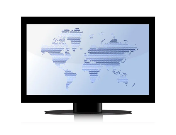 Flat screen with map inside illustration design — Stock Photo, Image